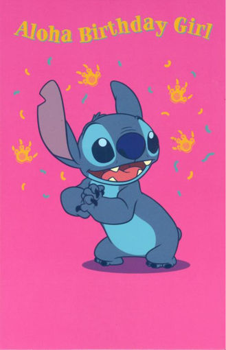 Picture of ALOHA BIRTHDAY GIRL- STITCH BIRTHDAY CARD